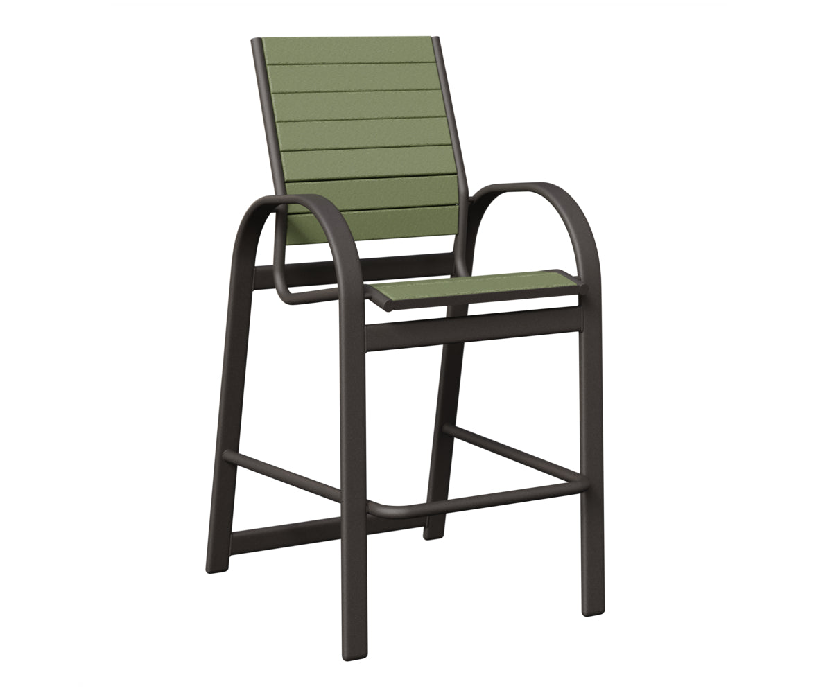 Berlin Gardens Murphy Poly Bar Chair in Granite Speckle, Sage slats
