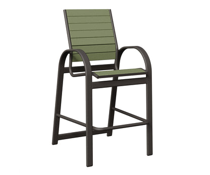 Berlin Gardens Murphy Poly Bar Chair in Granite Speckle, Sage slats