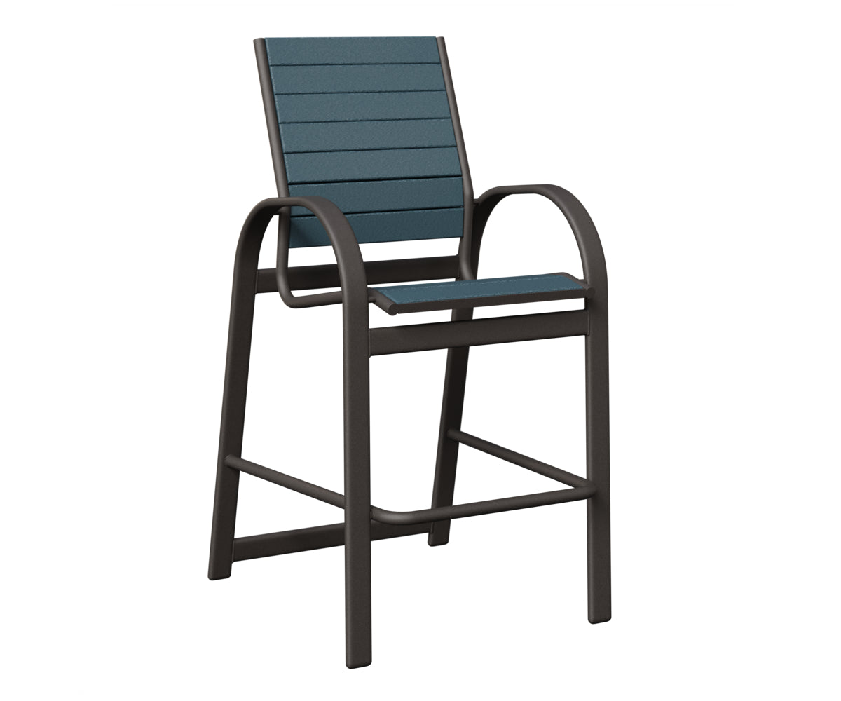 Berlin Gardens Murphy Poly Bar Chair in Granite Speckle, Slate slats