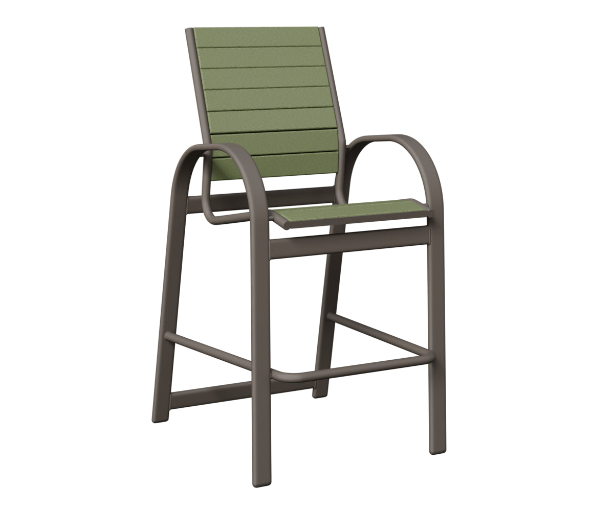 Berlin Gardens Murphy Poly Bar Chair in Graphite, Sage slats