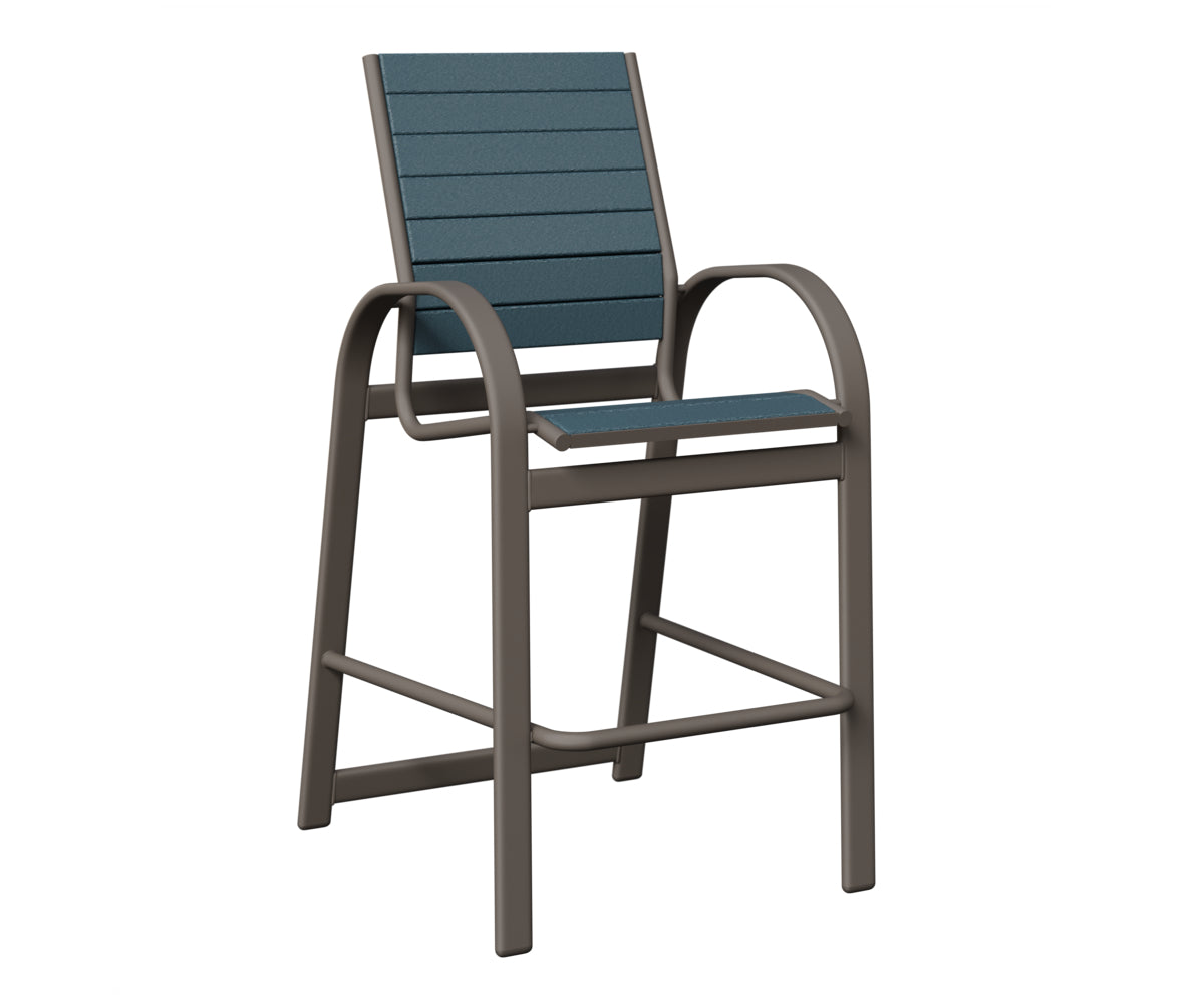 Berlin Gardens Murphy Poly Bar Chair in Graphite, Slate slats