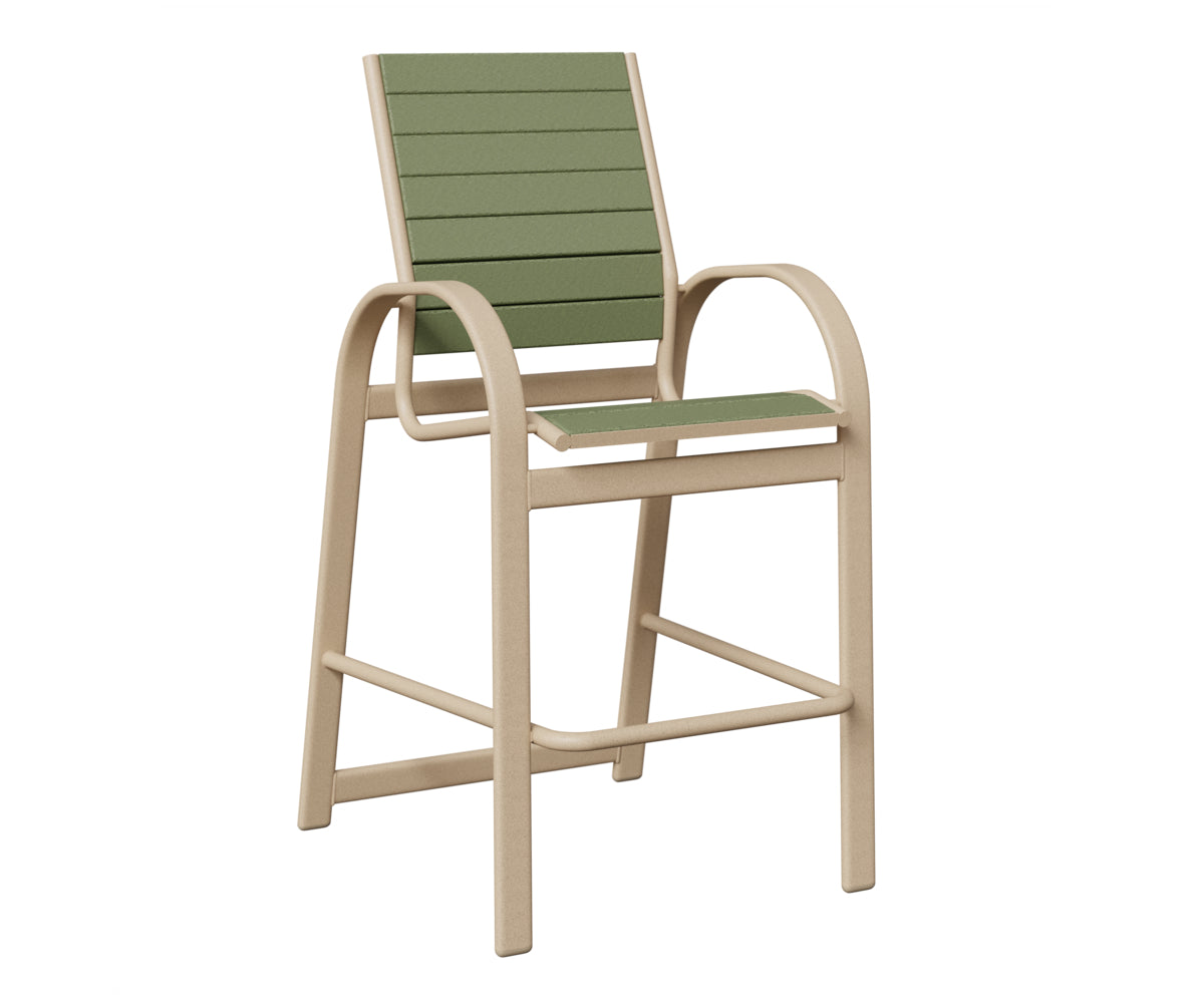 Berlin Gardens Murphy Poly Bar Chair in Luna Multi, Sage slats