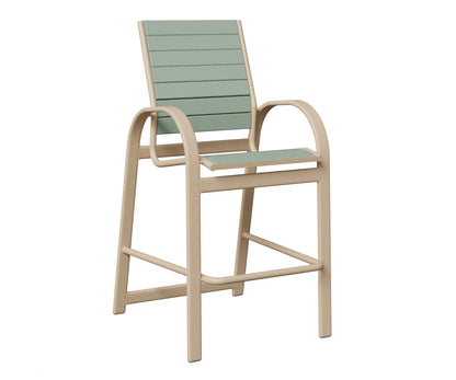 Berlin Gardens Murphy Poly Bar Chair in Luna Multi, Sea Foam slats