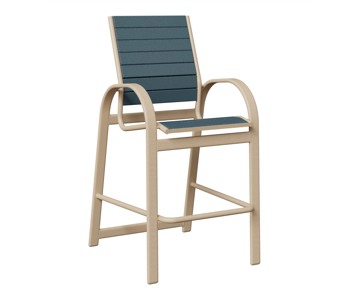 Berlin Gardens Murphy Poly Bar Chair in Luna Multi, Slate slats