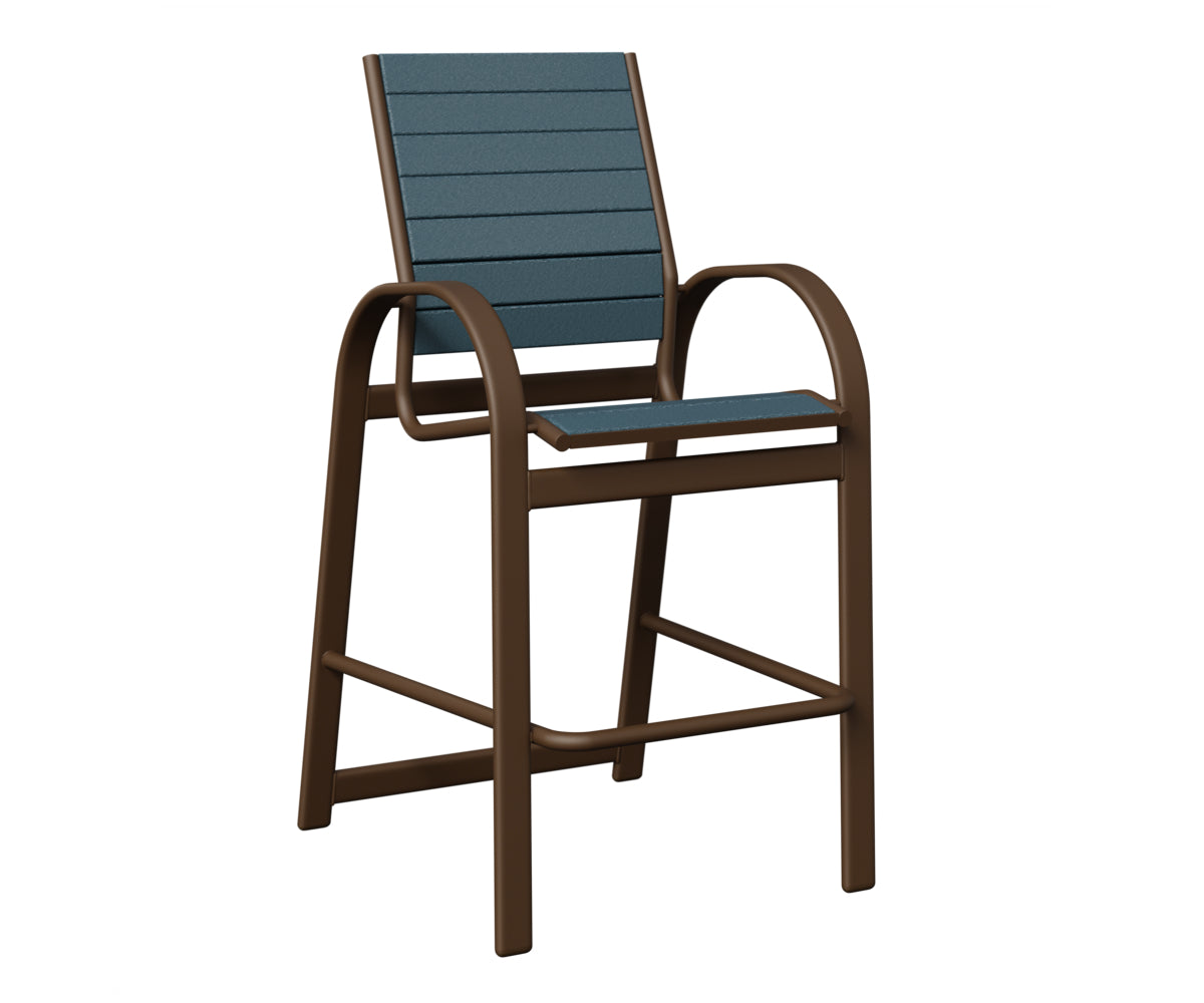 Berlin Gardens Murphy Poly Bar Chair in Mesquite Wood Vein, Slate slats