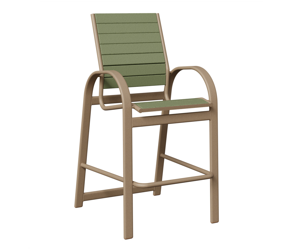 Berlin Gardens Murphy Poly Bar Chair in Oak Wood Vein, Sage slats