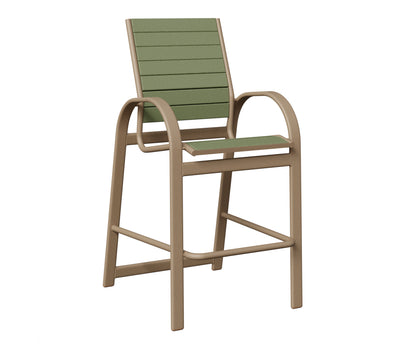 Berlin Gardens Murphy Poly Bar Chair in Oak Wood Vein, Sage slats