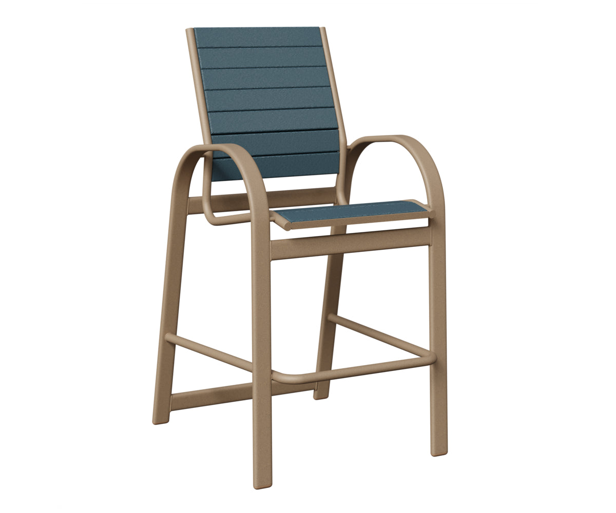 Berlin Gardens Murphy Poly Bar Chair in Oak Wood Vein, Slate slats