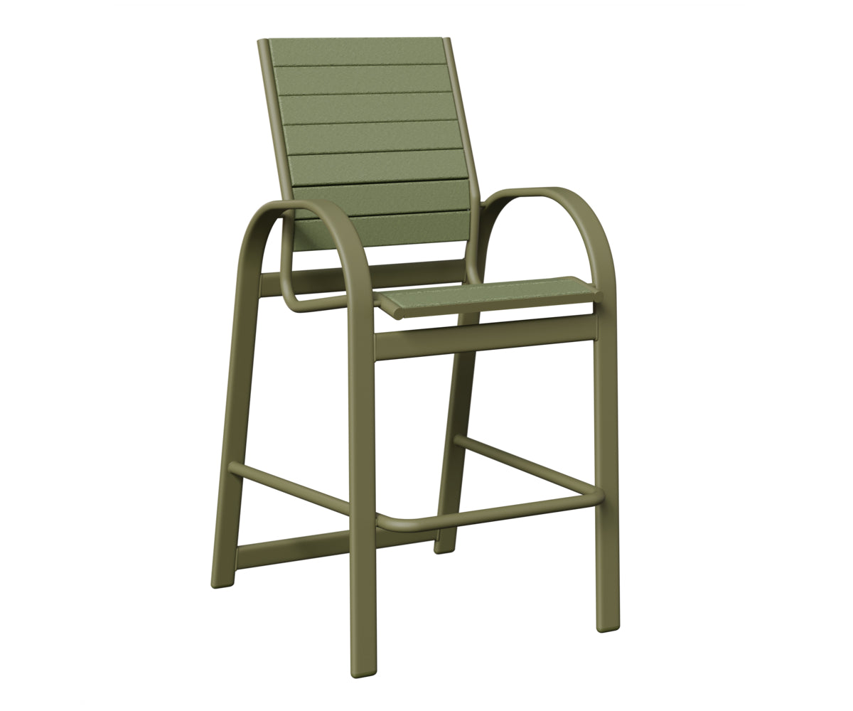 Berlin Gardens Murphy Poly Bar Chair in Green Sage, Sage slats