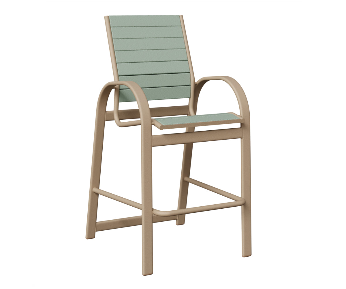 Berlin Gardens Murphy Poly Bar Chair in Sahara Speckle, Sea Foam slats