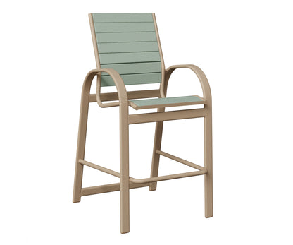 Berlin Gardens Murphy Poly Bar Chair in Sahara Speckle, Sea Foam slats