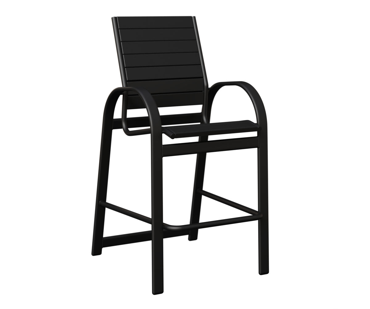 Berlin Gardens Murphy Poly Bar Chair in Black, Black slats
