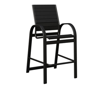 Berlin Gardens Murphy Poly Bar Chair in Black, Black slats