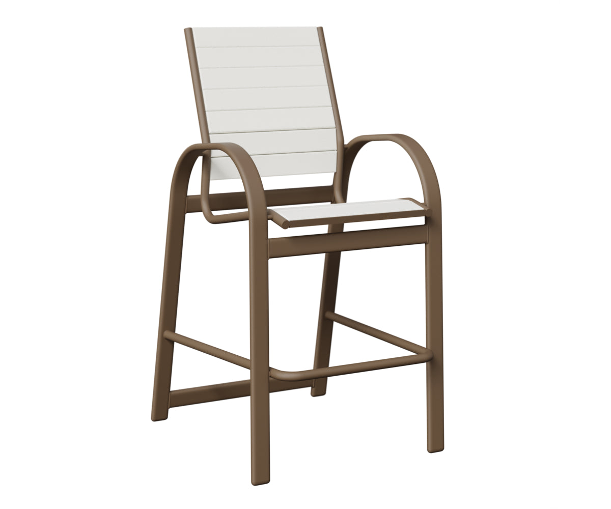 Berlin Gardens Murphy Poly Bar Chair in Clay, White slats