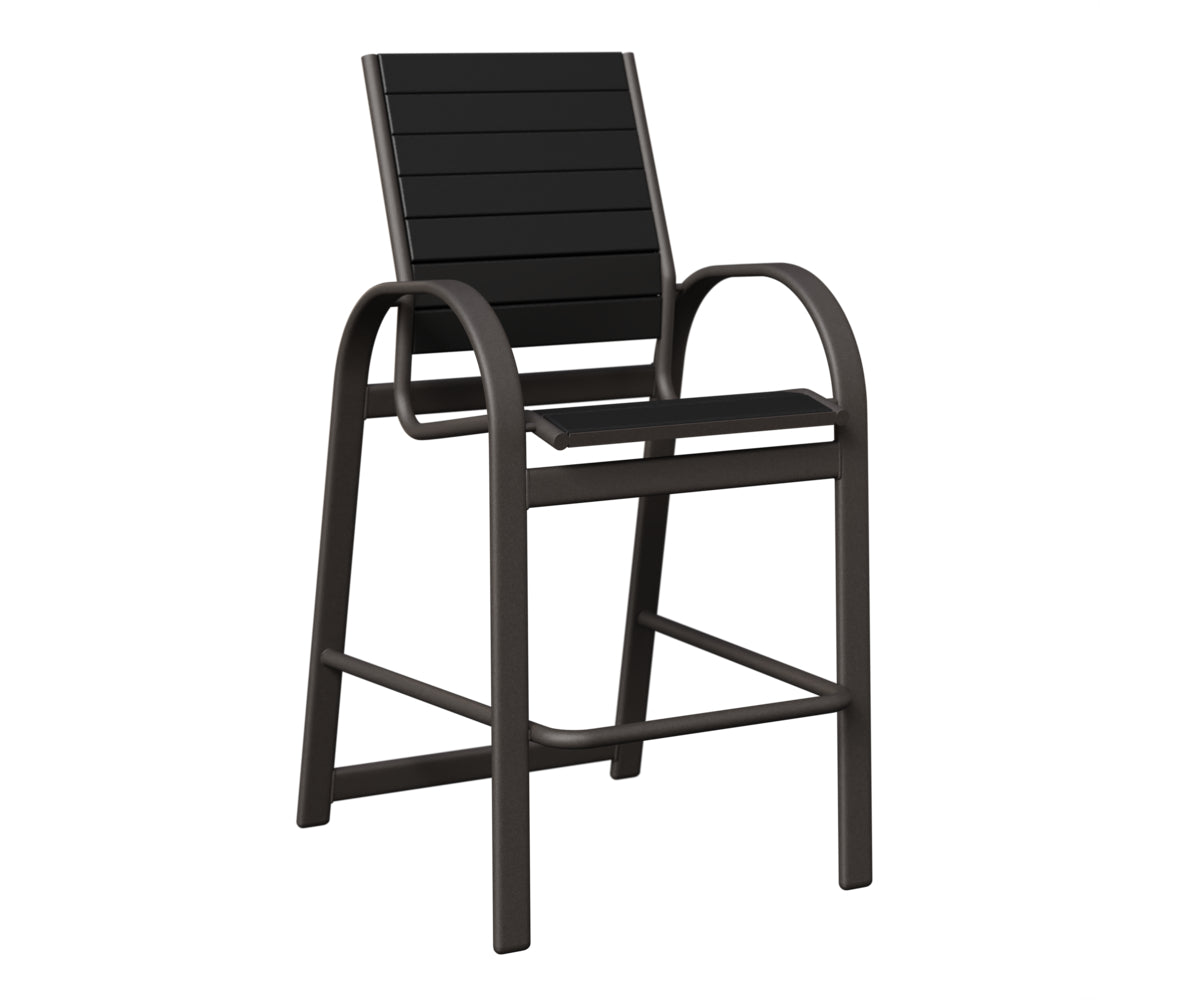 Berlin Gardens Murphy Poly Bar Chair in Granite Speckle, Black slats
