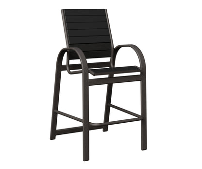 Berlin Gardens Murphy Poly Bar Chair in Granite Speckle, Black slats