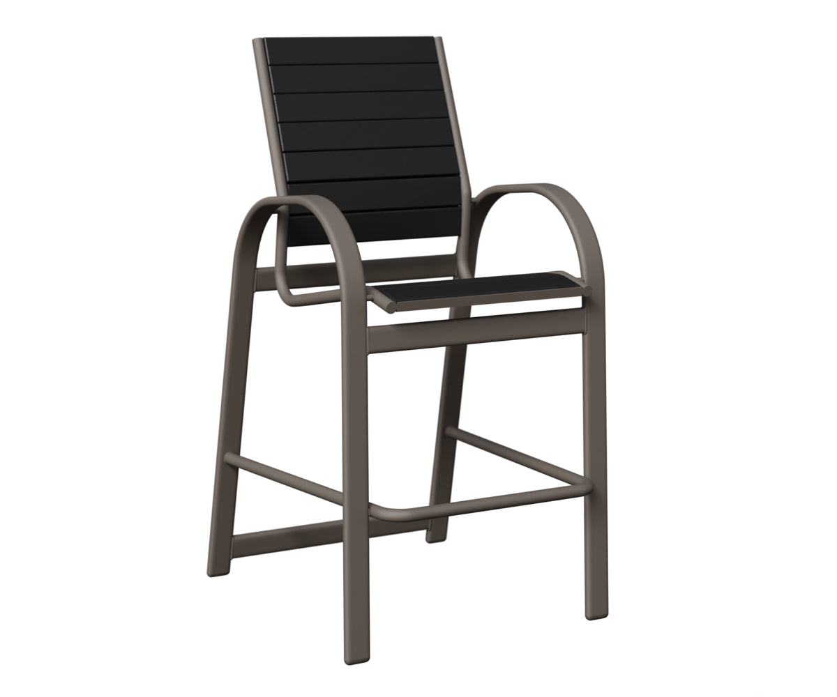 Berlin Gardens Murphy Poly Bar Chair in Graphite, Black slats