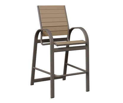 Berlin Gardens Murphy Poly Bar Chair in Graphite, Weatherwood slats
