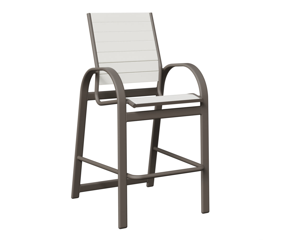 Berlin Gardens Murphy Poly Bar Chair in Graphite, White slats