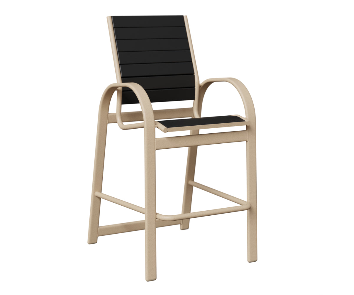 Berlin Gardens Murphy Poly Bar Chair in Luna Multi, Black slats