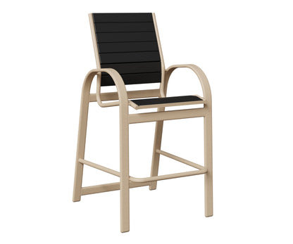 Berlin Gardens Murphy Poly Bar Chair in Luna Multi, Black slats