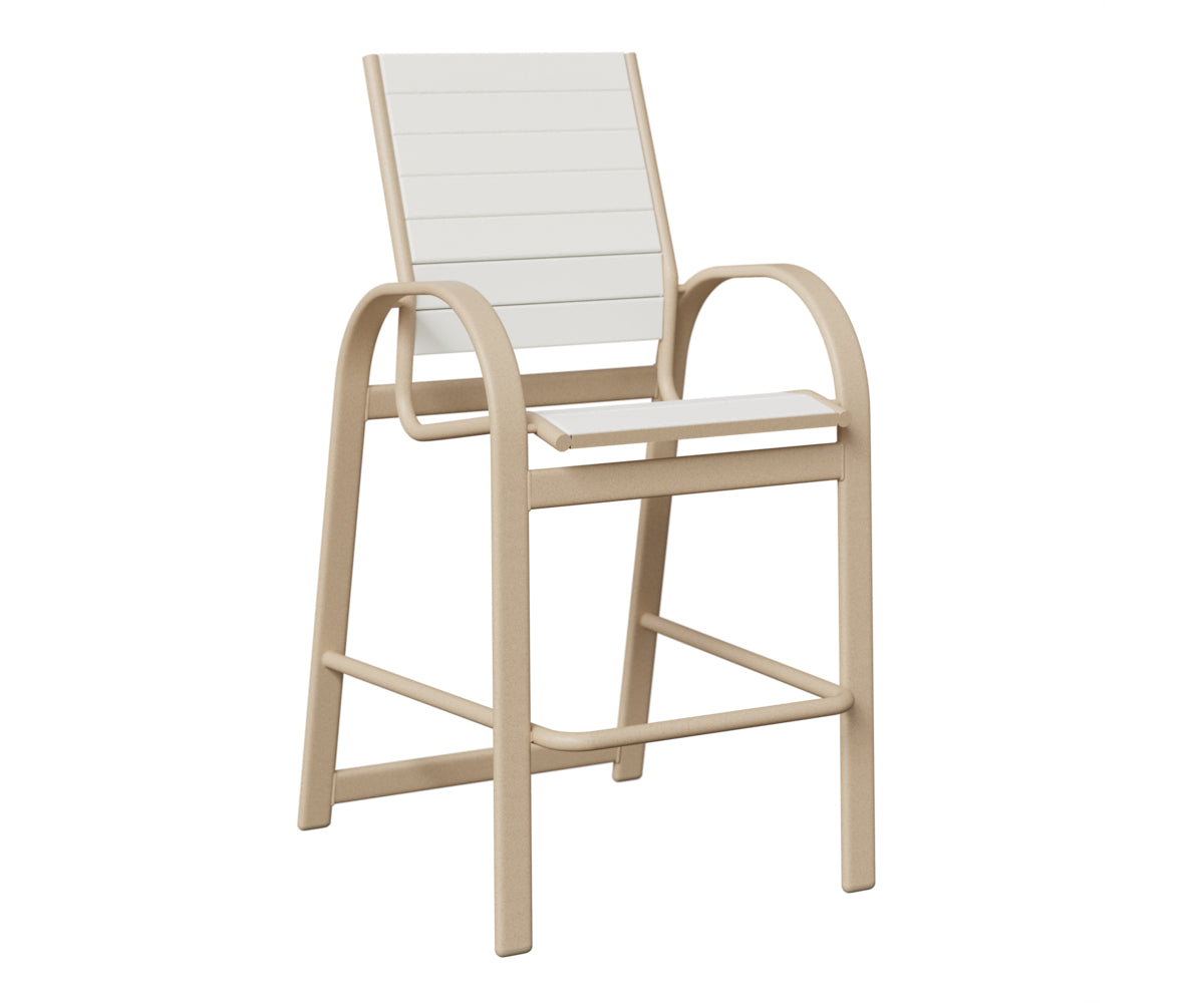 Berlin Gardens Murphy Poly Bar Chair in Luna Multi, White slats