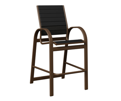 Berlin Gardens Murphy Poly Bar Chair in Mesquite Wood Vein, Black slats