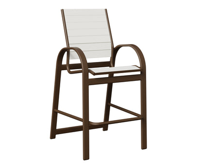 Berlin Gardens Murphy Poly Bar Chair in Mesquite Wood Vein, White slats