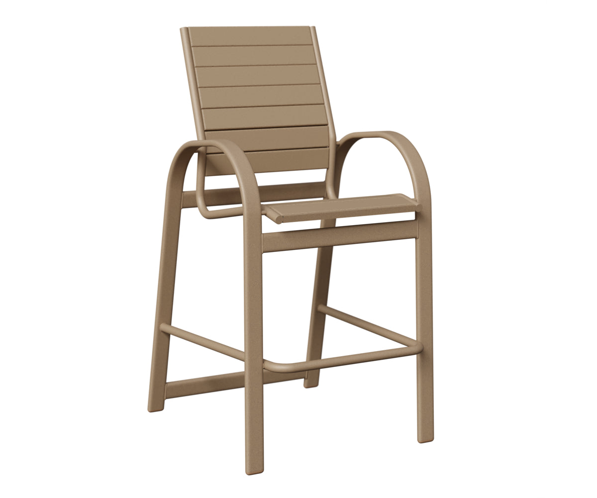 Berlin Gardens Murphy Poly Bar Chair in Oak Wood Vein, Weatherwood slats