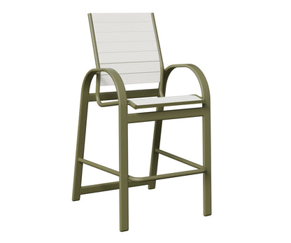 Berlin Gardens Murphy Poly Bar Chair in Green Sage, White slats