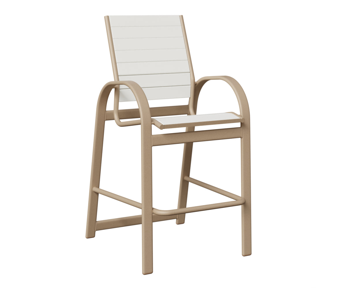 Berlin Gardens Murphy Poly Bar Chair in Sahara Speckle, White slats