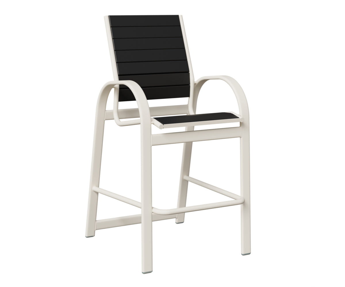 Berlin Gardens Murphy Poly Bar Chair in White, Black slats