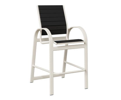 Berlin Gardens Murphy Poly Bar Chair in White, Black slats