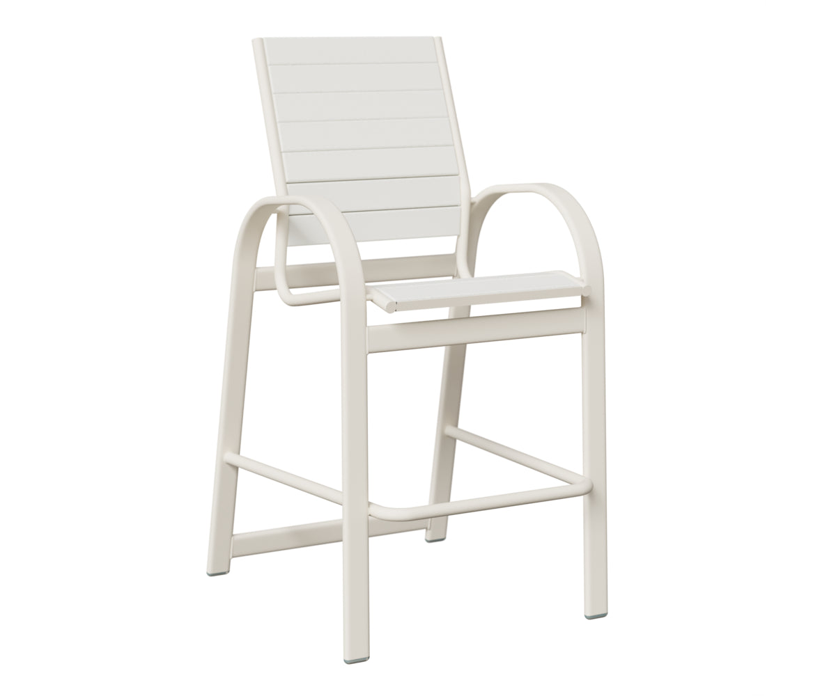 Berlin Gardens Murphy Poly Bar Chair in White, White slats