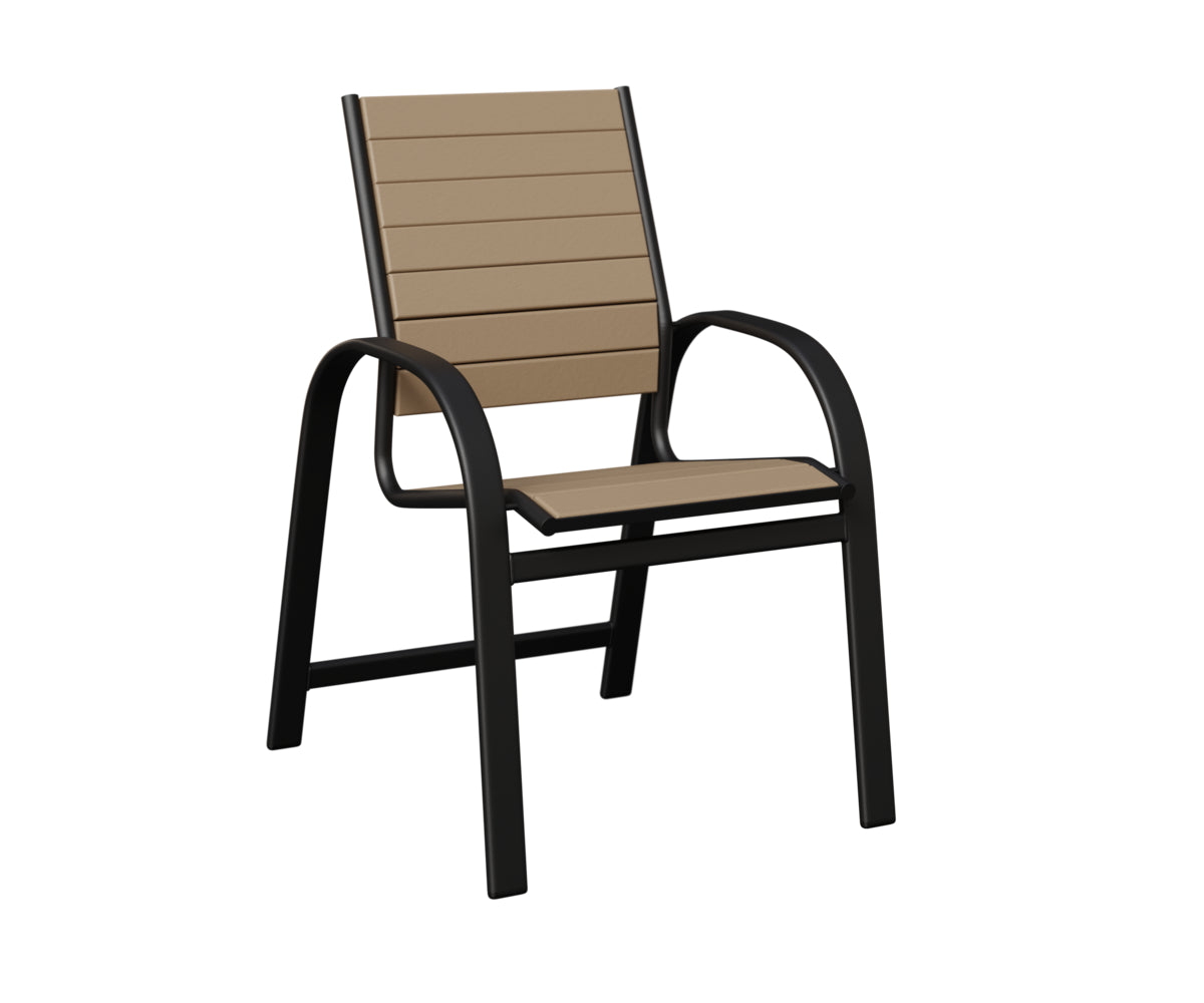 Berlin Gardens Murphy Poly Dining Chair in Black, Weatherwood slats