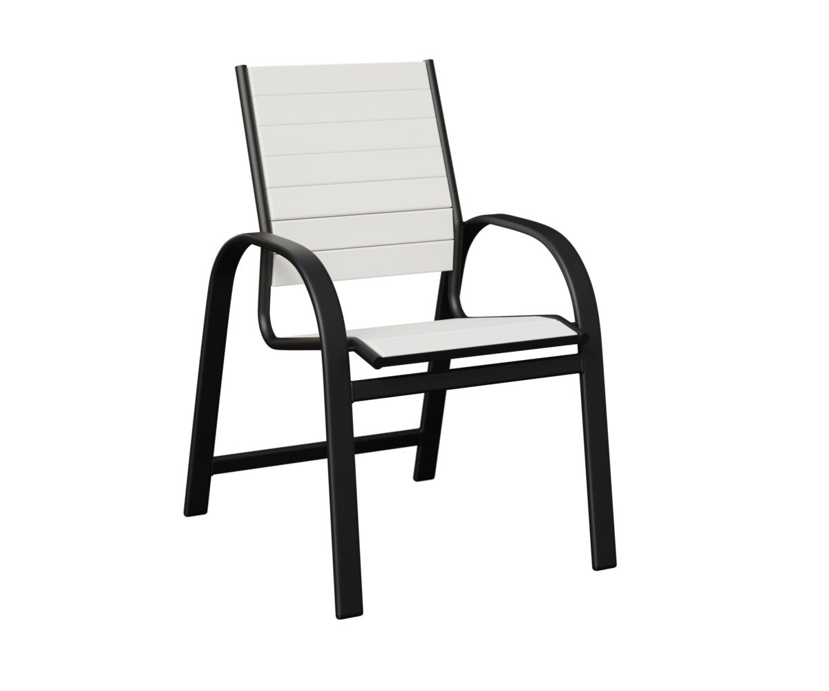 Berlin Gardens Murphy Poly Dining Chair in Black, White slats