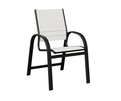 Berlin Gardens Murphy Poly Dining Chair in Black, White slats