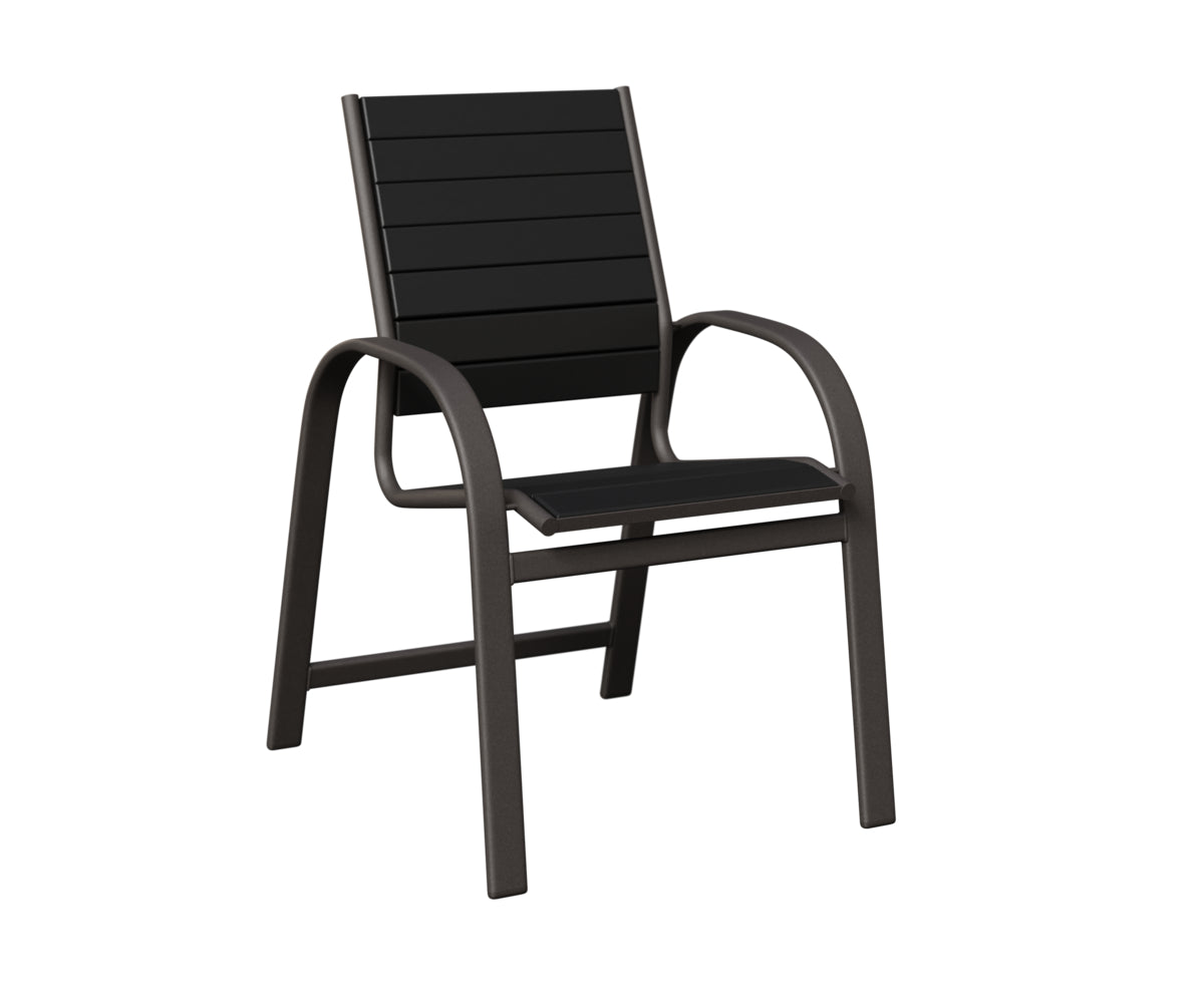 Berlin Gardens Murphy Poly Dining Chair in Granite Speckle, Black slats