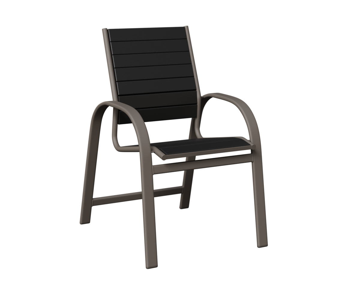 Berlin Gardens Murphy Poly Dining Chair in Graphite, Black slats