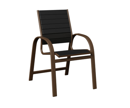 Berlin Gardens Murphy Poly Dining Chair in Mesquite Wood Vein, Black slats