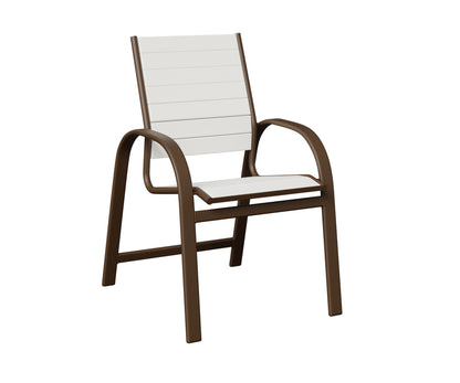 Berlin Gardens Murphy Poly Dining Chair in Mesquite Wood Vein, White slats