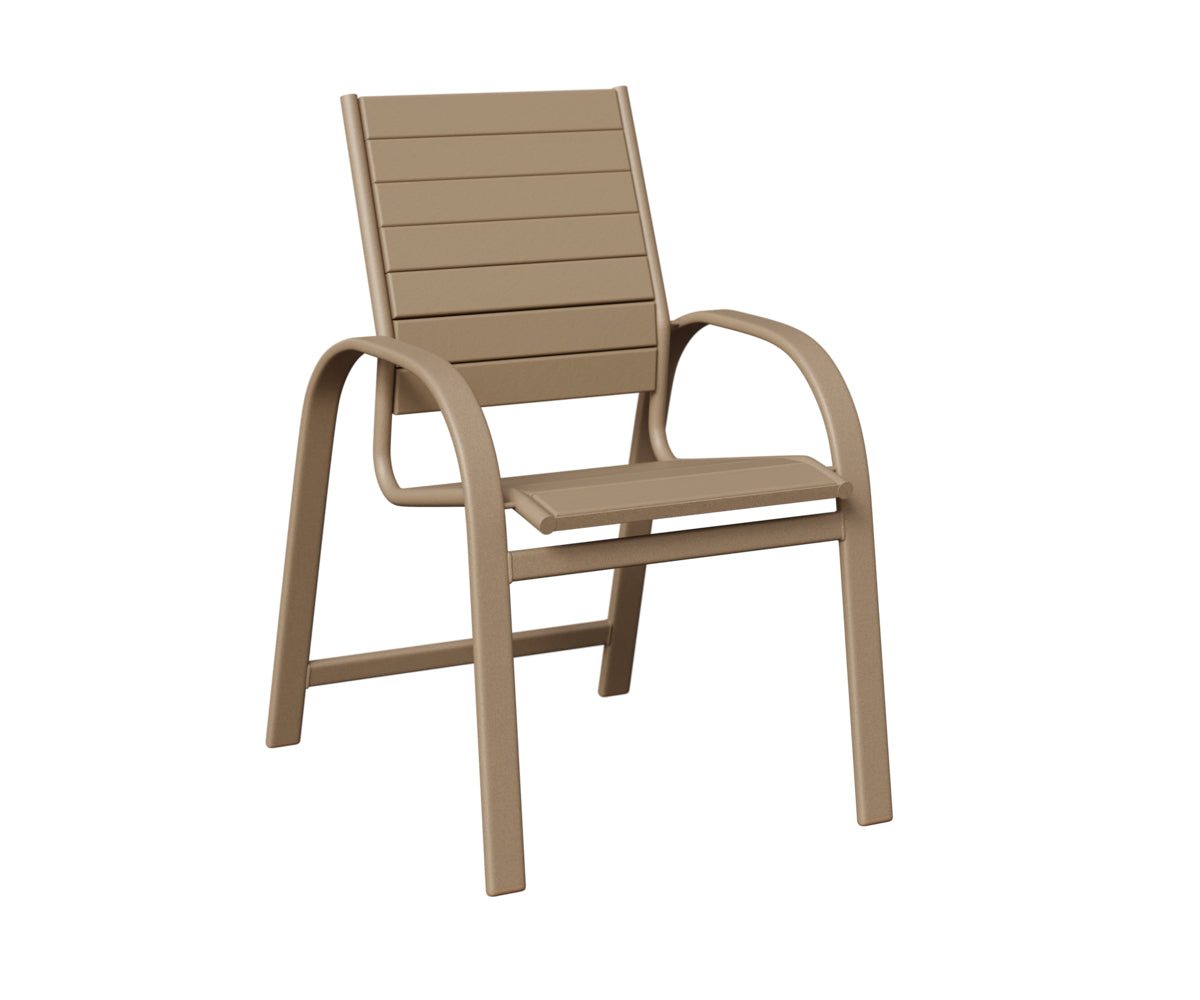 Berlin Gardens Murphy Poly Dining Chair in Oak Wood Vein, Weatherwood slats