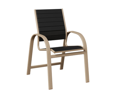 Berlin Gardens Murphy Poly Dining Chair in Sahara Speckle, Black slats
