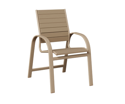 Berlin Gardens Murphy Poly Dining Chair in Sahara Speckle, Weatherwood slats