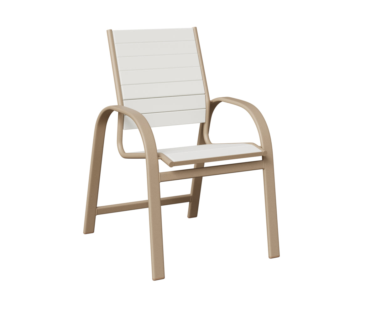 Berlin Gardens Murphy Poly Dining Chair in Sahara Speckle, White slats