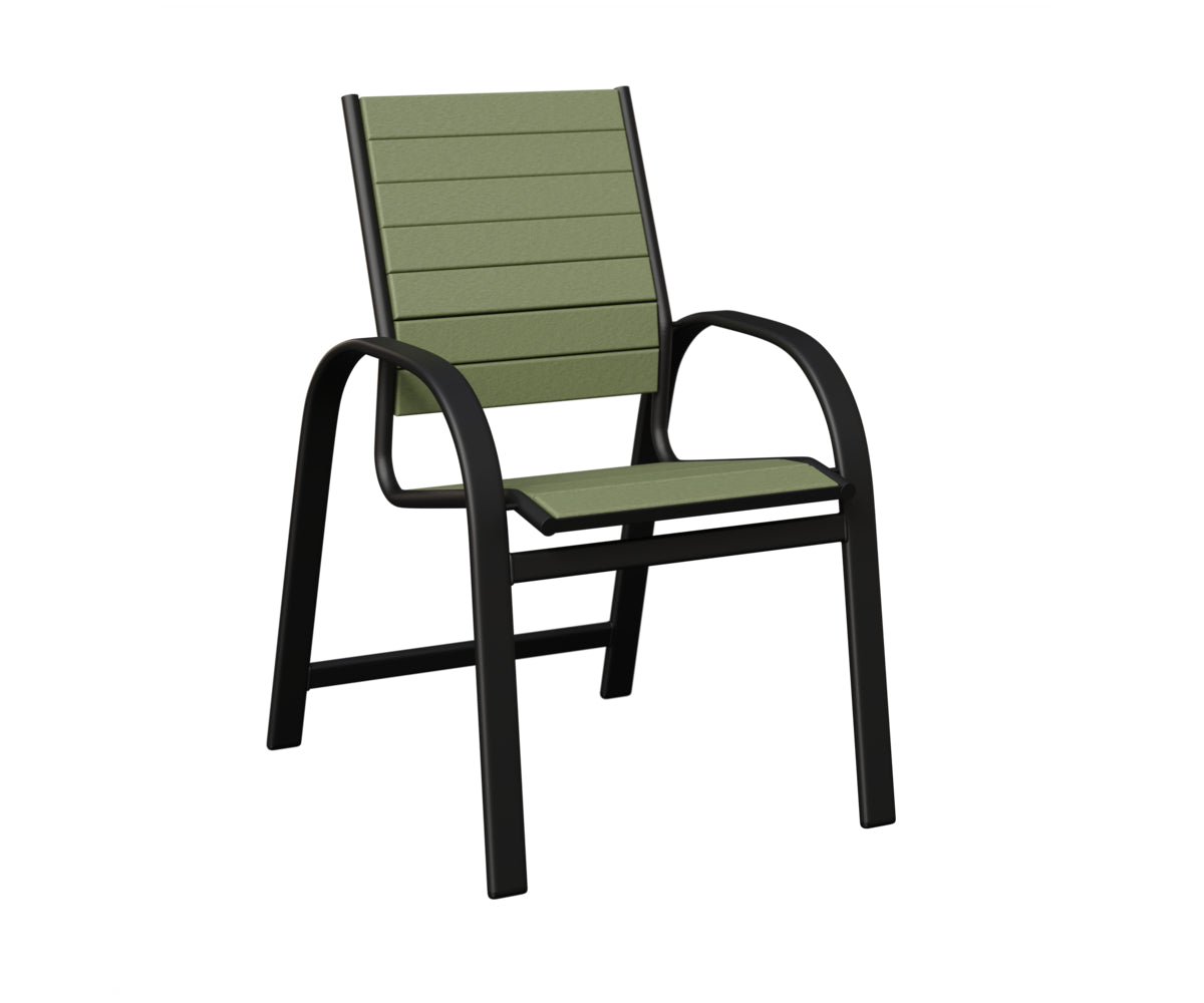 Berlin Gardens Murphy Poly Dining Chair in Black, Sage slats