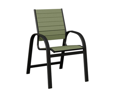 Berlin Gardens Murphy Poly Dining Chair in Black, Sage slats