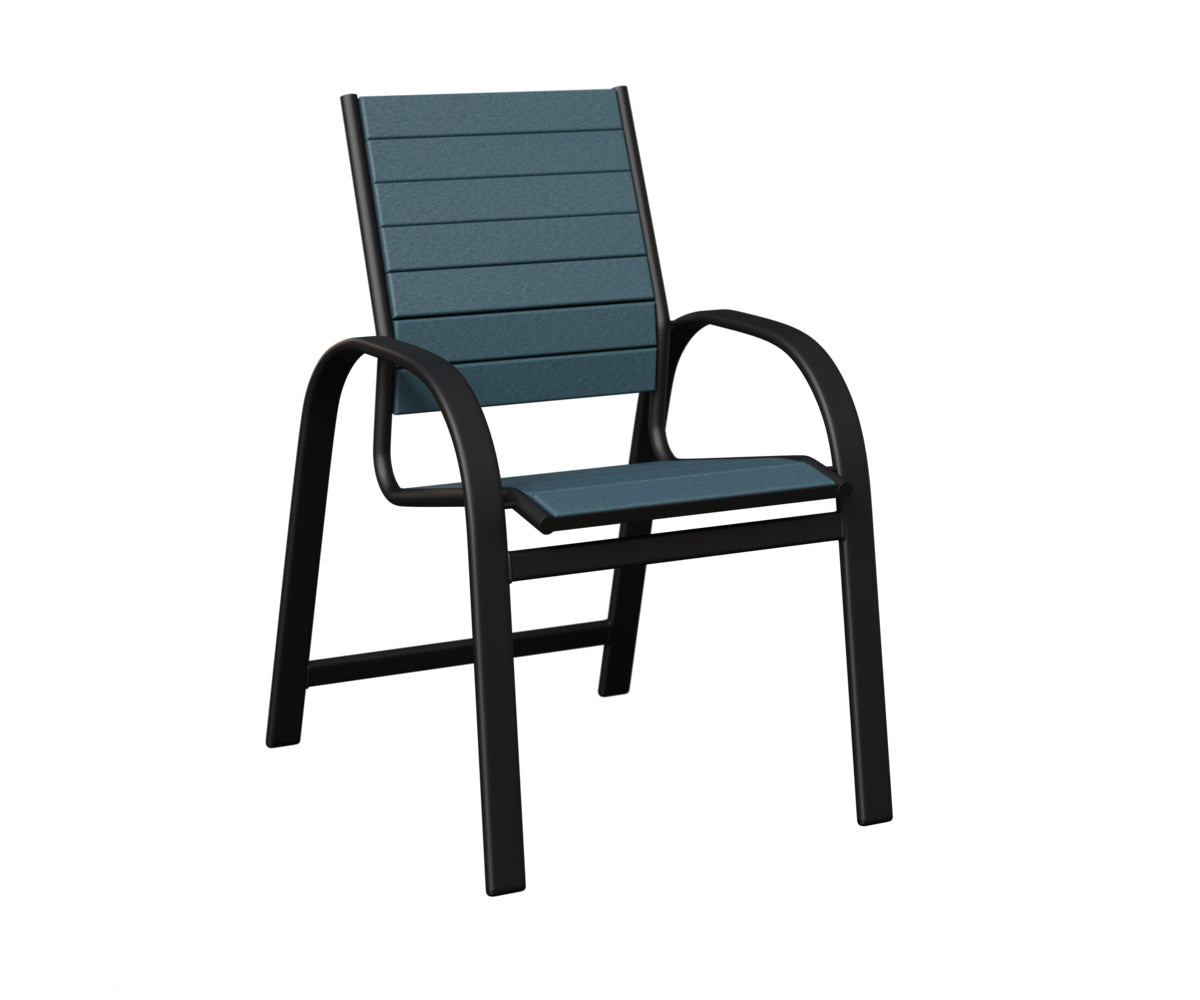 Berlin Gardens Murphy Poly Dining Chair in Black, Slate slats