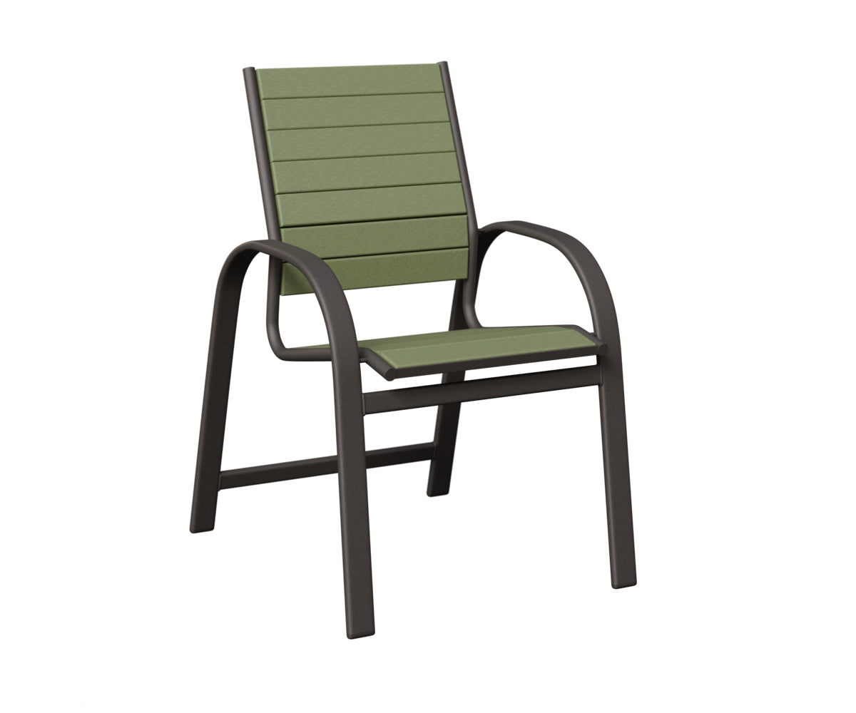 Berlin Gardens Murphy Poly Dining Chair in Granite Speckle, Sage slats