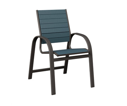 Berlin Gardens Murphy Poly Dining Chair in Granite Speckle, Slate slats